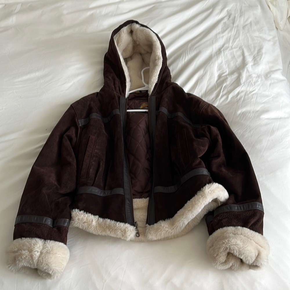 Brown suede coat
